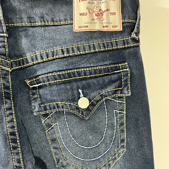 True Religion Ricky Big T Flap Relaxed Straight Fit Jeans SZ 36 X 34 NWT